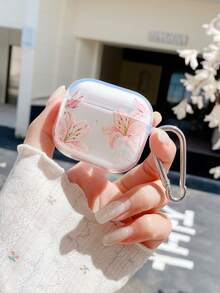 花朵百合耳機保護殼、蝴蝶耳機保護殼、透明耳機保護殼附贈耳機保護殼掛鉤，相容無線耳機保護殼，青少年時尚耳機配件，適合個人使用或作為禮物 - 彩色 - 查看 18