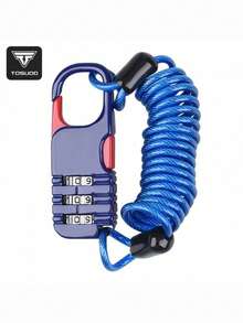 TOSUOD 3-Digit Combination Steel Cable Lock, Retractable Portable Anti-Theft Lock For Motorcycle And Bicycle, Anti-Cut And Anti-Pry Structure, Multi-Functional Lock Compatible With Helmet And Luggage, Essential Cycling Safety Accessory - Multicolor - View 9