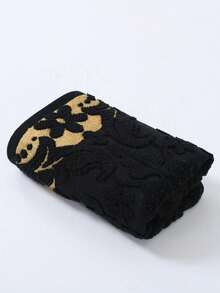 2pcs/1pc Fashion Plum Blossom Jacquard Gold Thread Embroidered Personalized Towel Soft Absorbent Lint-Free Bath Face Towel For Couples Home Bathroom Decor Outdoor Pool Towel Daily Hotel Gift Adult Premium Household Absorbent Quick-Dry Hair Washing Face Towel 1pc Or 70*140 Wrap Towel Bath Towel 1pc - Black - View 10