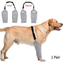 Medium To Large Dog Post-Surgery Recovery Protective Suit, Gray XL, With Elastic Band Front Leg Sleeves, Soft Elbow Support, Elizabeth Collar Alternative, Prevents Licking Leg Wounds, Enhanced Support, Suitable For Injuries And Hip Dysplasia - Multicolor - View 13