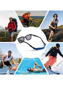 2/4pcs Colorful Sports Glasses Lanyard, Adjustable Anti-Slip Glasses Chain, Elastic Eyewear Accessories Set - Multicolor - View 5