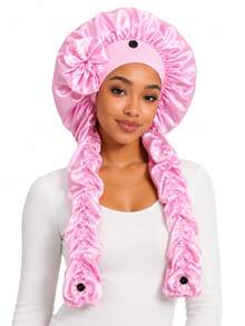 YPGVUO Women's Satin Long Tail Sleep Cap, Silk Hair Bonnet, Suitable For Curly Hair, Braids, Dreadlocks, Nighttime Hair Protection - Multicolor - View 6