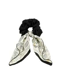 1 Pc Retro Horse Pattern Satin Scarf Scrunchie, Long Floating Ribbon Bow Elastic Hair Tie, Fashion Ponytail Holder Hair Accessory For Ladies Daily - Multicolor - View 6