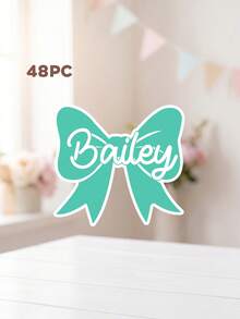 Custom Name Bow Stickers,Back To School Cute Pastel Color Bow Stickers,Custom Stickers Labels For Water Bottle Lunch Box Notebook Pencil Case Laptop Gift Bag School Supplies Decor - Multicolor - View 18