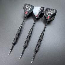 Easytoday 3pcs Black Dart Needles With Black Pattern Design, New Style Dart Wings For Training, Games And Entertainment - Black - View 2