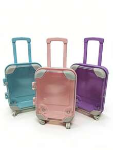 1pc Mini Suitcase - Durable Colorful ABS Trolley Bag, Suitable For Teens And Storage Use - Dollhouse - Perfect For Travel, Parties And Small Item Organization. (Multiple Colors Available) - Multicolor - View 5
