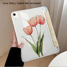 Pink Tulip And Other Pattern Painted Effect Tablet Protective Case With Stand, Compatible With Honor 8/9/10/X8/X8A/X9/X8Pro/X9Pro, MatePad SE 11"/MatePad 11"/11.5", MatePad Pro, Apple 10th/11th Gen 2025 (A16), Galaxy Tab A7/A9 And Other Popular Models - Style 30 - View 4