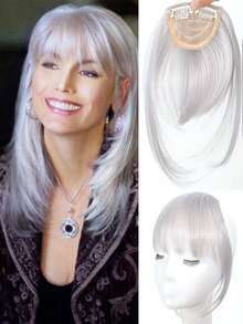 With Bangswomen's Hair Replacement, Covers Gray Hair, Fluffy And Natural, Seamless Layered Wig For The Forehead,Wig Bangs - Multicolor - View 16