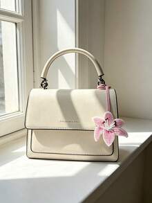 1件百合花吊墜花朵飾品，可愛款，背包裝飾、單肩包配件、車用掛飾、行李配件，生日禮物 - 彩色 - 查看 3