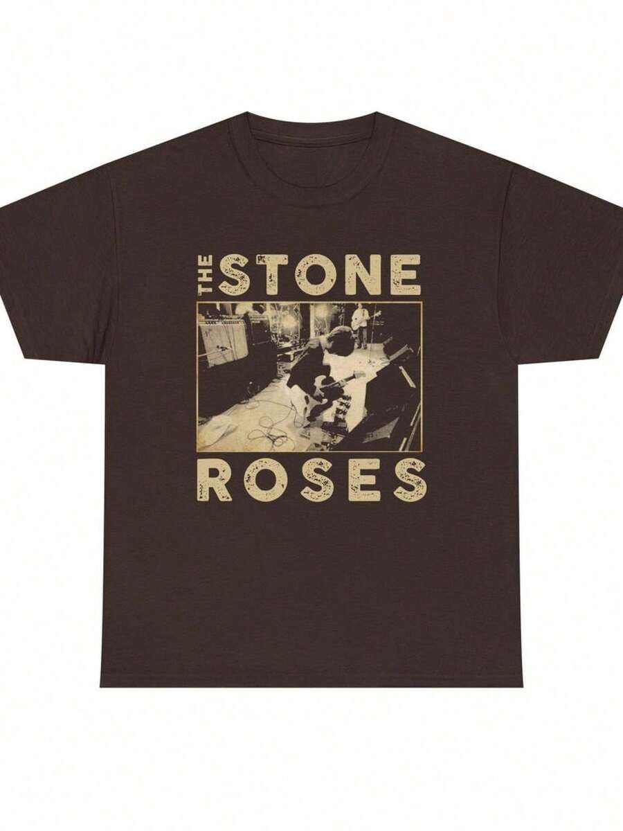 Vintage Stone Roses Tee: Retro Rock Band Concert Shirt - Black - View 1