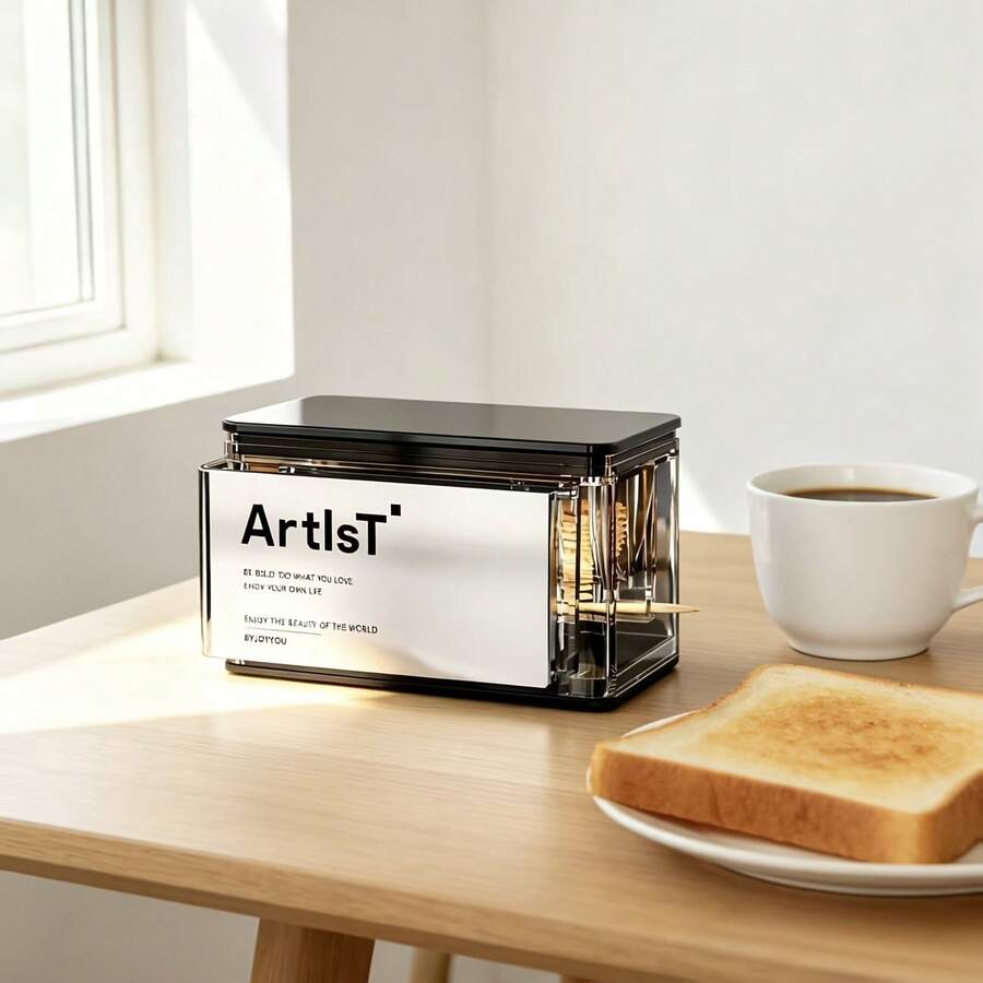 1pc Dustproof Minimalist Press Pop-Up Toothpick Organizer Transparent Square Single Hole Toothpick Holder Portable Storage Box Ideal For Dining Room Kitchen Counter Coffee Bar Bathroom Vanity Daily Use - View 1