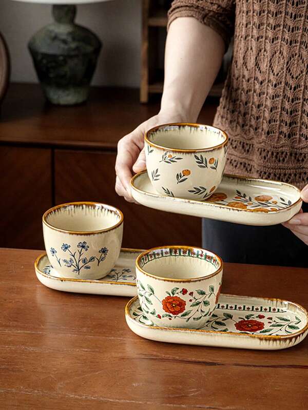1 pezzo Tazza da caffè e latte in ceramica con motivo floreale cinese molto attraente, tazza in ceramica vintage resistente al calore di alta qualità per uso domestico e commerciale, tazza da tè pomeridiano, tazza da tè, tazza per acqua, tazza da tè Kung Fu, tazza da tè nero, tazza da degustazione