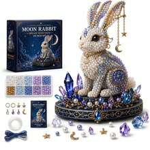 Beaded Moon Cat DIY Kit, 3D Starry Night Embroidery Sewing Set, Handmade Cat Desktop Ornament Gift (Excluding Color Box) - #G (No Color Box) - View 4