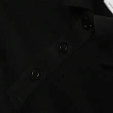 女款修身 Polo 領 T-shirt，黑色短袖，休閒通勤、高爾夫、網球、運動上衣，夏季 - 黑色 - 查看 7