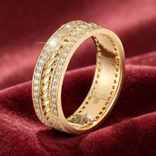 1pc Personalized Spiral Shaped Design Cubic Zirconia Inlaid Fashion Ring For Women - Multicolor - View 1