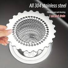 Anti-Rust Kitchen Sink Drain Strainer, Innovative Reversible Chain Filter, Clog-Free Design, Efficiently Traps Food Debris In Kitchen Sink Drain - Filter - View 2