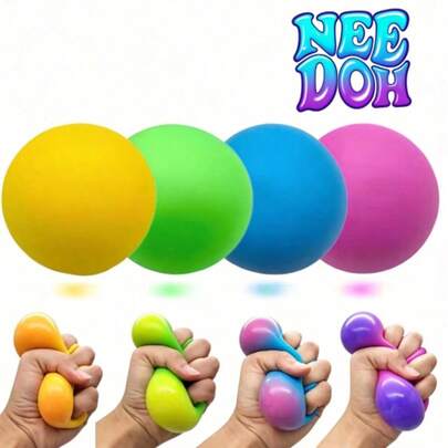 1 pieza Juguete antiestrés de TPR, bola de tofu de polvo de colores para apretar, juguete creativo para aliviar la presión, color aleatorio, regalo perfecto para cumpleaños, vacaciones, Navidad
