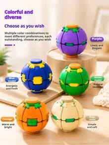Press And Rotate Decompression Ball, Color 3D Printing Press And Rotate Decompression Ball, Soccer Fingertip Gyroscope, Office Classroom Portable Small Toy, Pinch Toy - Multicolor - View 4