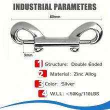 2/4pcs Double-End Snap Hooks, 3.5 Inch Rust-Resistant Metal Clips, Suitable For Dog Leashes, Buckets, Keychains, Carabiners - Suitable For Indoor And Outdoor Use, Hardware Tools, Carabiner Key Clips, Corrosion-Resistant Copper Hooks, Shoulder Strap Accessories, Dog Screws, Dog Carabiner Clips, Mauser Hooks, Dog Accessories, Dog Tag Clips, Trigger Clips, Rotating Spring Hooks - A - View 6