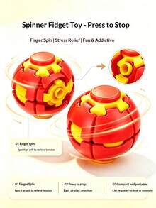 1pc Stress Relief Toy Pressable Rotating 3D Printed - Multicolor - View 6