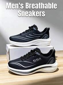 Sepatu Tenis Musim Gugur Terbaru untuk Pria, Sepatu Olahraga Kasual untuk Pasangan - Hitam - View 2