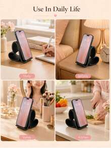 Heart-Shaped Phone Stand | Printed Universal Tablet Stand, Home, Office, Party Decor Desktop Storage, Suitable For Birthday, Holiday, Wedding/Birthday, Holiday, Bride-To-Be Gift, Bridesmaid Gift, Bachelorette Party, No Power Required - A - View 3