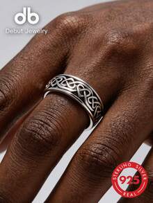 S925 Sterling Silver Unisex Celtic Knot Ring, Infinity Heart-To-Heart Ring, Vintage Hollow Irish Infinity Knot Band, Classic Celtic Wedding Ring Couple Set, Versatile Personalized Jewelry, Gift Box Packaging - Infinite Heart-to-heart Ring - View 11
