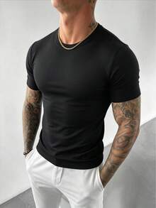 ZYNTH BALENO Men's Summer Fashion Crew Neck Short Sleeve Sweater, Suitable For Gym Sports, Cycling, Running - Black - View 3
