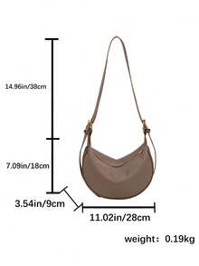 Premium Elegant Colorblock Shoulder Bag, PU Material, Minimalist Stylish Adjustable Strap Crossbody Bag, Versatile Underarm Bag For Travel, Shopping, Commuting And Daily Use, Women's Bag - Coffee - View 3