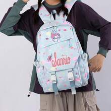 Miniso Sanrio My Melody 美人魚鱗片 3件組背包套裝，休閒背包套組含手提便當袋與鉛筆袋，輕量書包，適合戶外與購物 - 藍色 - 查看 2