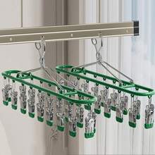 Simple Stainless Steel Multi-Clip Drying Rack, Multi-Functional Windproof Drying Rack Suitable For Home And Balcony - Multicolor - View 5