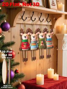 16pcs/Set Colorful Christmas Reindeer Decoration Set - Warm Christmas Style, Suitable For Christmas Tree, Home, Office, Classroom Multi-Functional Gift Box Hanging Ornaments, Reindeer Christmas Decor - A - View 8