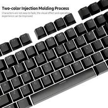 HXSJ Teclas de teclado mecánico PBT de colores compatibles con ABS de inyección doble con caracteres translúcidos, teclado no incluido - Ver 4