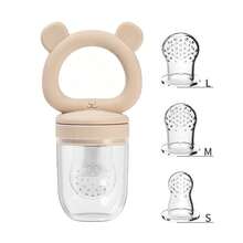4PCS/Set Bear Teething Fruit & Vegetable Pacifier With 3 Extra Teething Bags S M L, Silicone Feeder Set, Fruit & Vegetable Complementary Food Tool - Multicolor - View 8