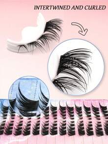64/104 Clusters Korean Refined Anime Style False Eyelashes, C Curl Natural Flirty Design, Suitable For Beginners, 8-13mm Length Eyelash Clusters, Independent False Eyelash Clusters, Suitable For Home DIY, Reusable, Suitable For Beginners, Soft And Fluffy Eyelash Clusters, Mixed Lengths. - C - View 5