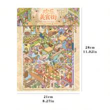 特大號 DIY 場景貼紙附定位線，成人風景貼紙、房屋貼紙、手帳貼紙、3D 微縮房屋場景貼紙、DIY 手帳貼紙、風景貼紙、景觀貼紙、手工貼紙，可重複使用，多種尺寸可選 - A - 查看 2