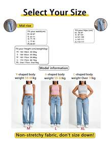 Jeans casuales y versátiles de unicolor, de corte y delgado con bolsillo, para primavera - Azul lavado medio - Ver 6
