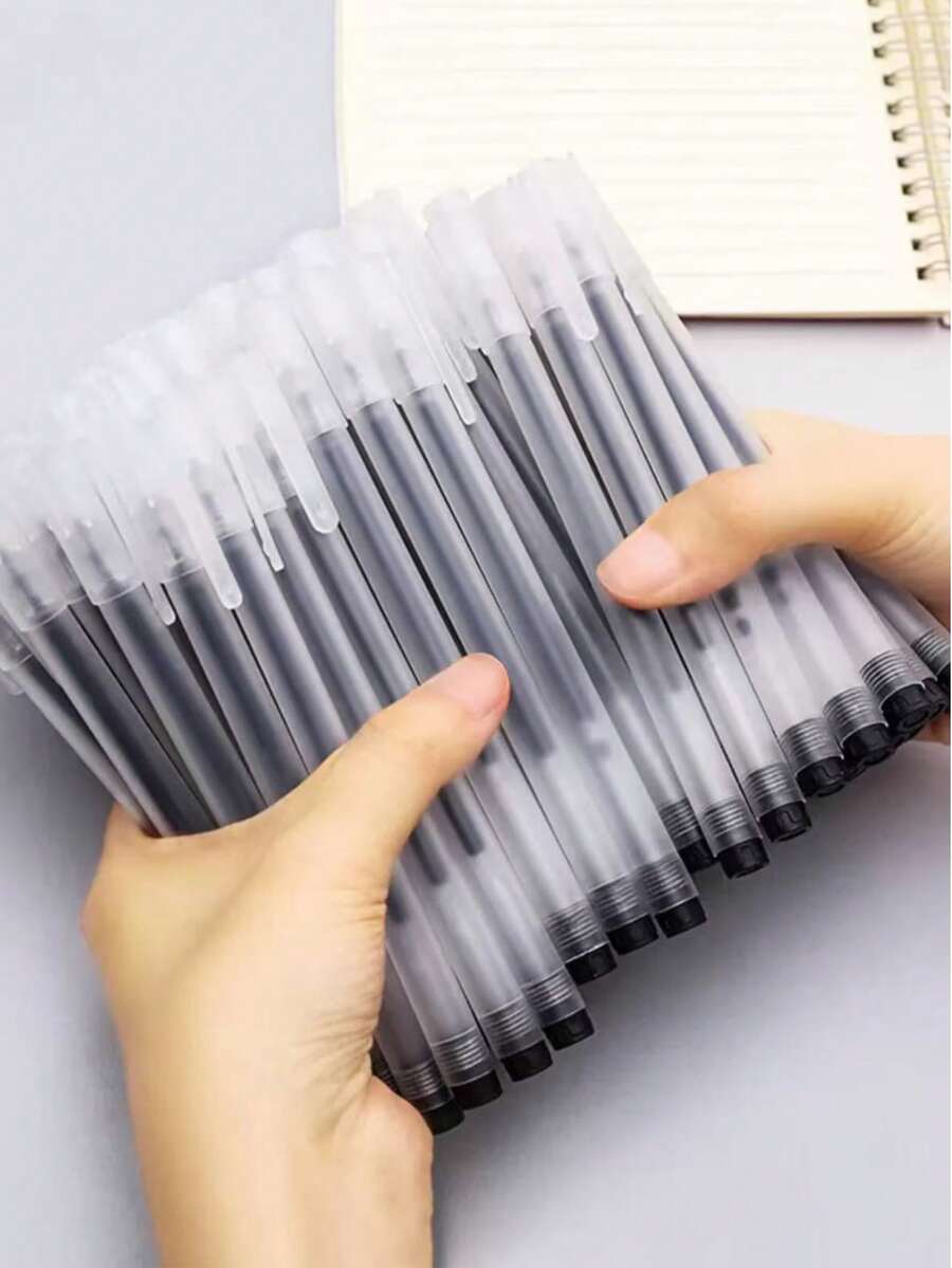 10/20/30/50pcs Neutral Gel Pens 0.5mm Needle Tip Ballpoint Pens Signing Pens Black Carbon Ink Pens Stationery - 10pieces - View 1