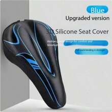 1pc 3D Silicone Thickened Bicycle Seat Cover, Hollow Breathable Shock-Absorbing Cycling Saddle Cover For Mountain Bike And Road Bike - Multicolor - View 2
