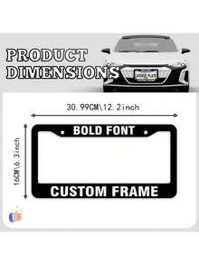 1pc Customized Personalized Metal License Plate Frame, Suitable For License Plate Frame Covers, Car Accessories, Birthday, Wedding, Valentine's Day, Halloween, Christmas, Party, Father's Day, Mother's Day And Other Holiday Gifts - Multicolor - View 7