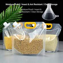 5 Reusable Food Storage Bags With Spout - Leak-Proof Seal, Stand-Up, Freezer And Microwave - Perfect For Lunch, Meat, Fruit And Vegetables - Essential Kitchen Organization Tool - View 2