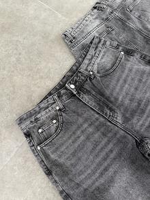 Men's Loose Casual Denim Jeans With Pockets, Daily Wear, Summer Versatile - Black - View 3