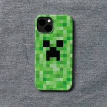 Minecraft 1件裝 Creeper 像素風手機殼，綠色方塊 3D 紋理，柔軟防摔保護殼，遊戲玩家專屬配件，創意個性化裝飾殼，重現經典 MC 元素 - 彩色 - 查看 2