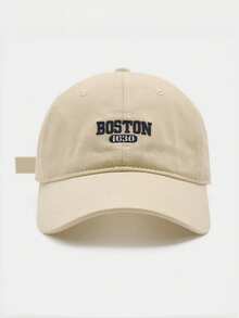 1pc Boston 1630 Embroidered Baseball Cap, Classic Vintage Washed Dad Hat, Lightweight Breathable Adjustable Unisex Summer Hat, Suitable For Travel And Casual Daily Wear - A - View 8