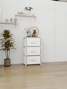 1pc Minimalist Multi-Color Fabric Drawer Cabinet, Black/Grey/White Freestanding Stackable Bedside Storage Rack, Metal Frame Space-Saving Vanity Cabinet, Suitable For Dorm, Apartment And Bedroom, Back To School And Moving Essentials, Laundry Room And Home Daily Storage - Multicolor - View 13