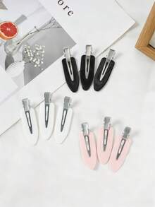 8 cái kẹp tóc không đường may màu trơn cho nữ, dùng cố định tóc mái và tóc hai bên, phù hợp thiết kế kiểu tóc, trang điểm, tạo kiểu tóc, đồ thủ công DIY, phụ kiện tóc đa năng - Nhiều màu - Xem 1