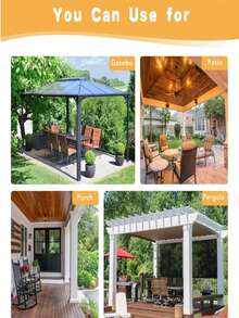 Outdoor Curtains, Suitable For Patio, Porch, Gazebo, UV Resistant And Fade Resistant, Combining Sunshade And Privacy Decorative Functions - B - View 4