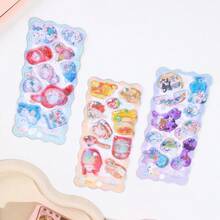 Pegatina decorativa de oscilador líquido Q-LiA: 1 pieza de pegatina 3D con relieve de cristal, transparente, impermeable y autoadhesiva, adecuada para manualidades DIY, decoración de scrapbooking. Aplicable a fundas de teléfono, portátiles, botellas de agua, artículos de papelería, etc. - Multicolor - Ver 3