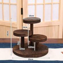 Rak Pajangan Cangkir Teh Kayu Solid Gaya Cina, Bertingkat, Dekorasi Vintage untuk Meja, Tempat Penyimpanan Set Teh dan Teko di Rumah - MultiWarna - View 7