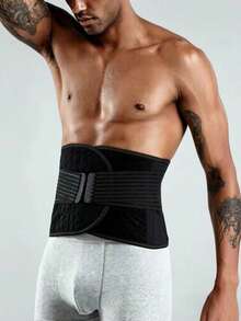 Men's Waist Trimmer Abdominal Compression Belt, Belly Shaping Garment - Black - View 4